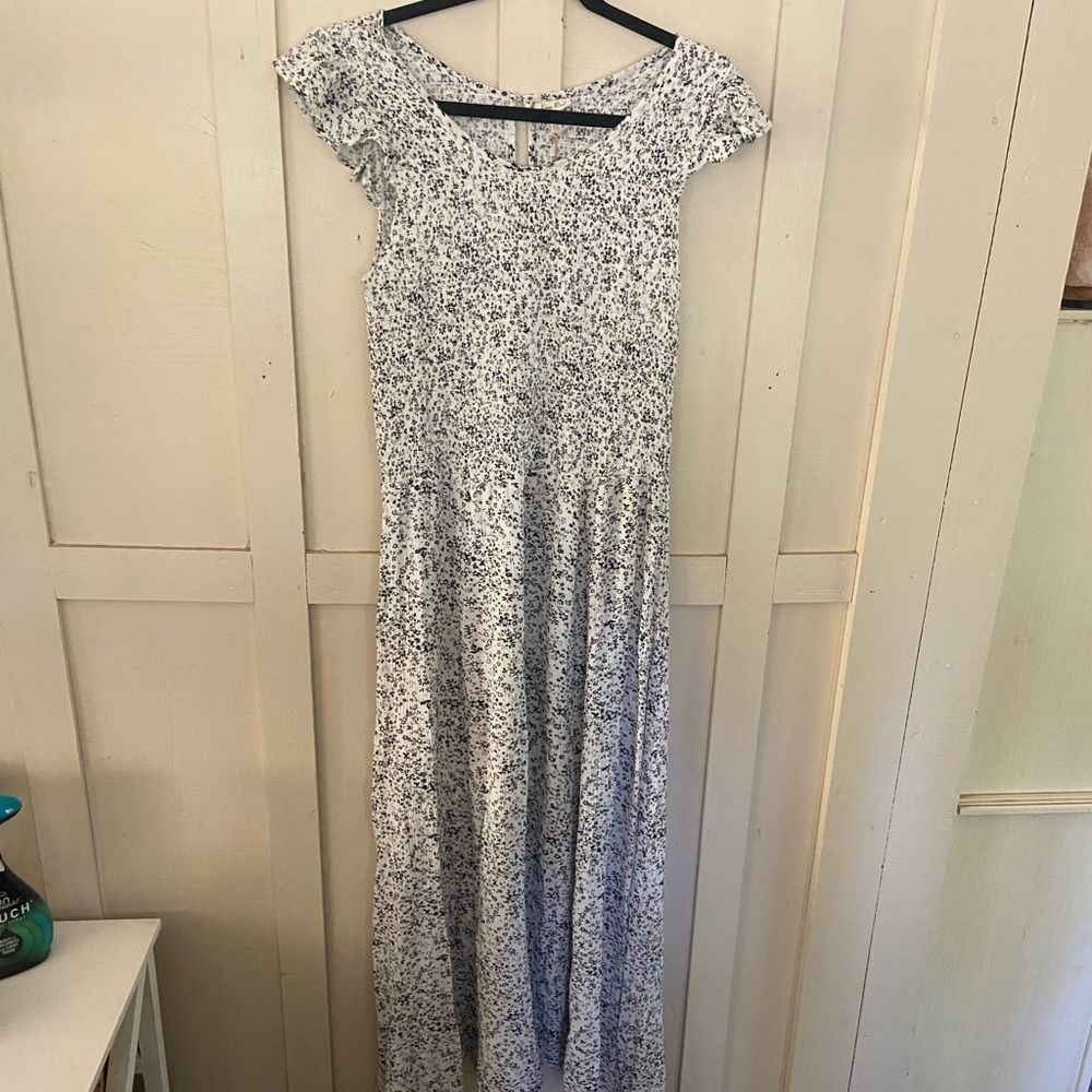 Kings road maxi shark bite hem dress size large petite NWT